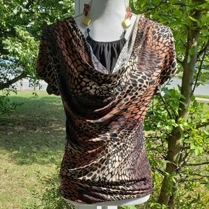 Black & Brown Animal Print Blouse